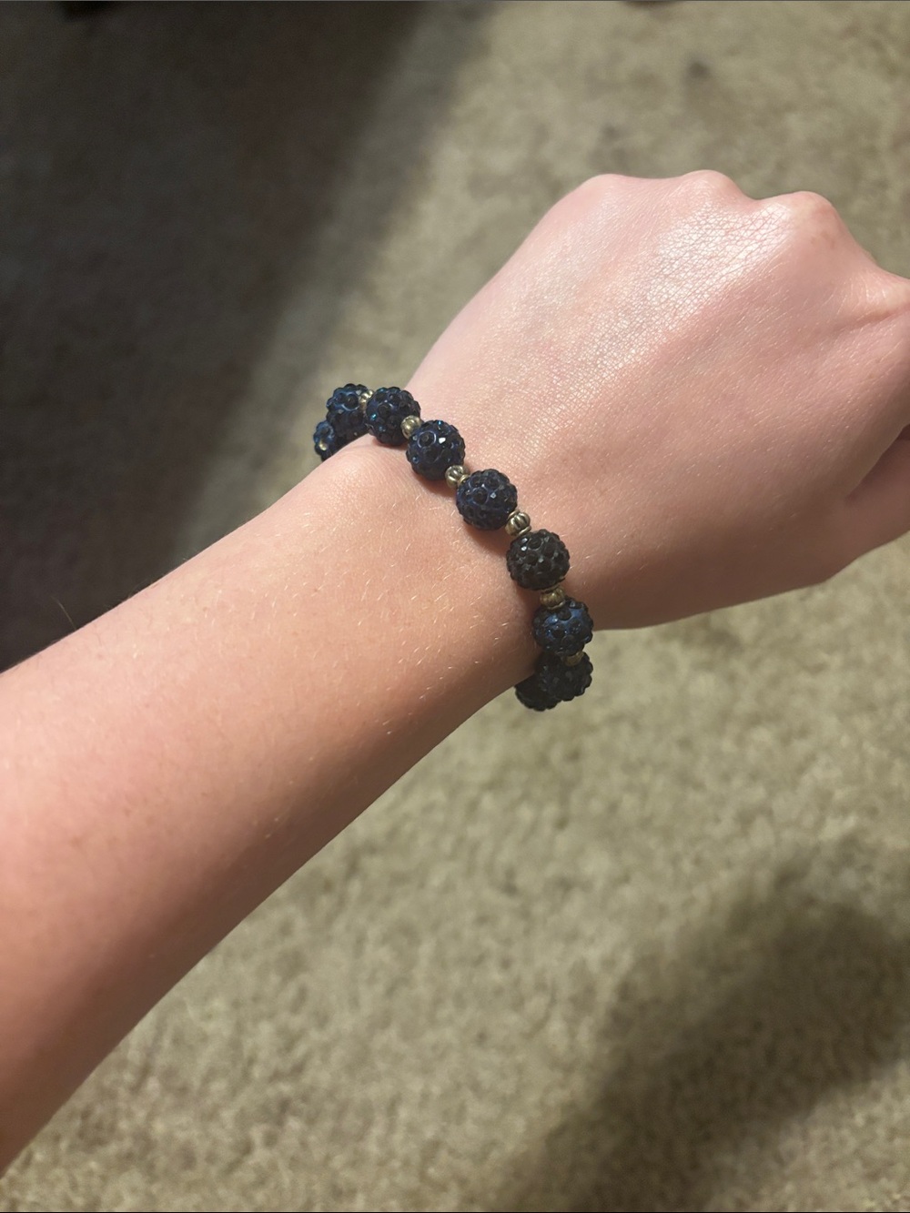 Navy Crystal Pave Stretch Bracelet - Women Jewelry